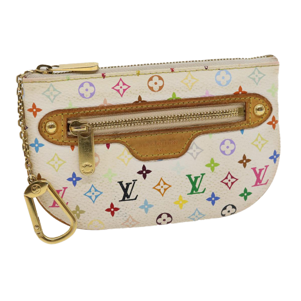 Louis Vuitton Monogram Multicolor Pochette Mm Pouch White M60028 Lv Auth 35181